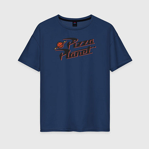 Женская футболка оверсайз Pizza Planet / Тёмно-синий – фото 1