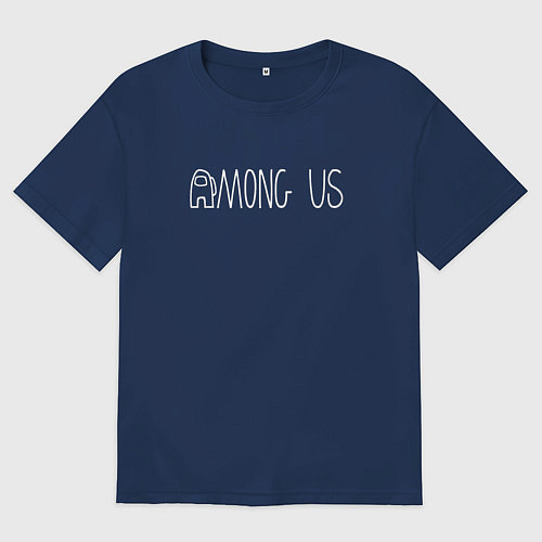 Женская футболка оверсайз Among US LOGO / Тёмно-синий – фото 1