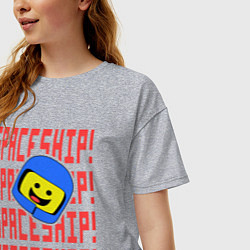 Футболка оверсайз женская Spaceship, цвет: меланж — фото 2