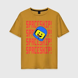 Футболка оверсайз женская Spaceship, цвет: горчичный