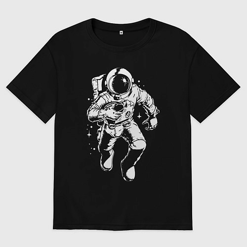 Женская футболка оверсайз Space american football / Черный – фото 1