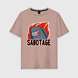 Женская футболка оверсайз Among Us Sabotage