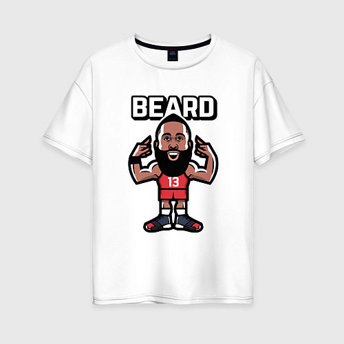 Женская футболка оверсайз Harden - Beard / Белый – фото 1