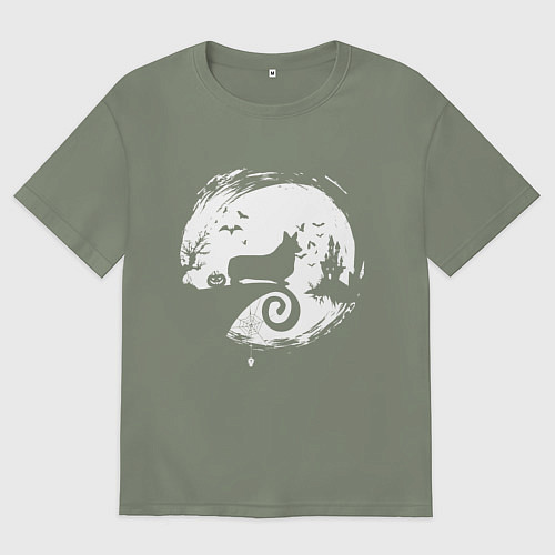 Женская футболка оверсайз Полнолуние Корги / Авокадо – фото 1