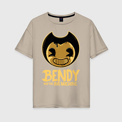 Футболка оверсайз женская Bendy And The Ink Machine, цвет: миндальный