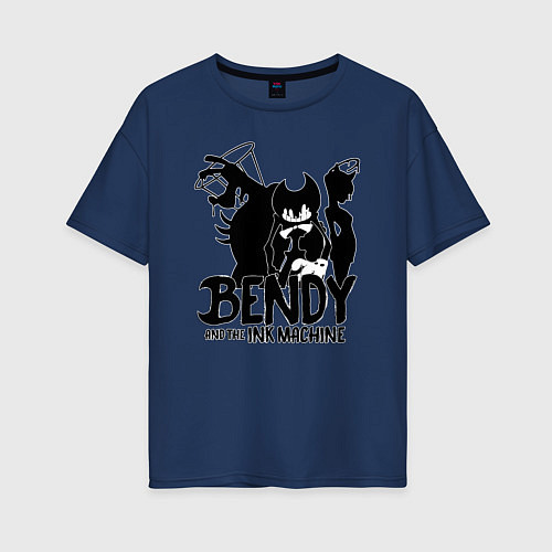 Женская футболка оверсайз Bendy And The Ink Machine / Тёмно-синий – фото 1