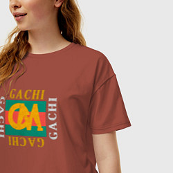 Футболка оверсайз женская GachiGucci, цвет: кирпичный — фото 2