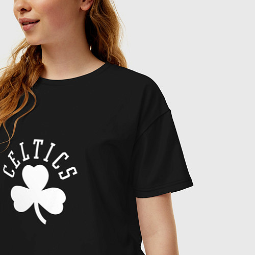 Женская футболка оверсайз Бостон Селтикс / Черный – фото 3