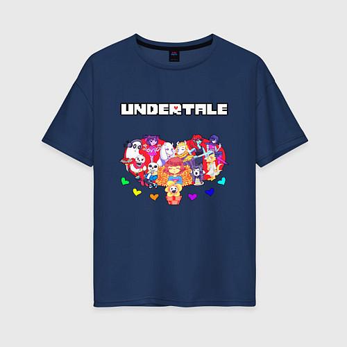 Женская футболка оверсайз UNDERTALE / Тёмно-синий – фото 1