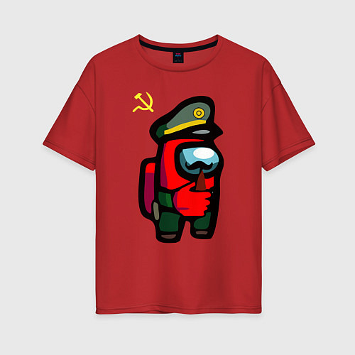 Женская футболка оверсайз Among us USSR / Красный – фото 1