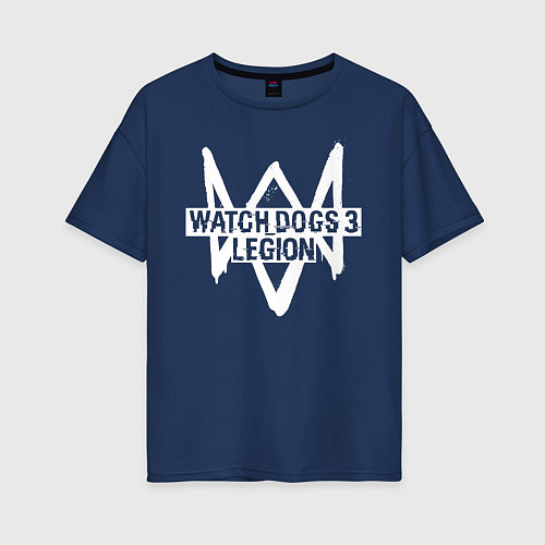 Женская футболка оверсайз Watch Dogs: Legion / Тёмно-синий – фото 1