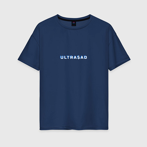Женская футболка оверсайз Ультра грустный / Тёмно-синий – фото 1