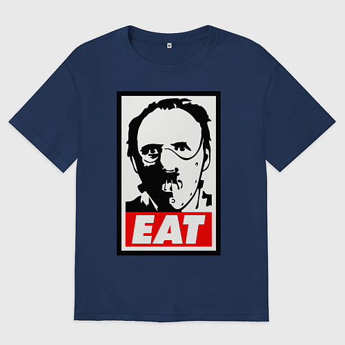 Женская футболка оверсайз Ганнибал Лектор / Тёмно-синий – фото 1