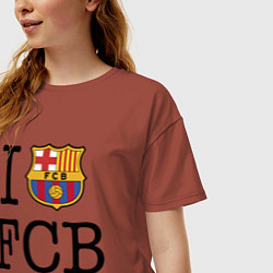 Футболка оверсайз женская Barcelona FC, цвет: кирпичный — фото 2