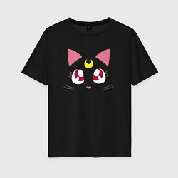 Женская футболка оверсайз Luna Cat Sailor Moon