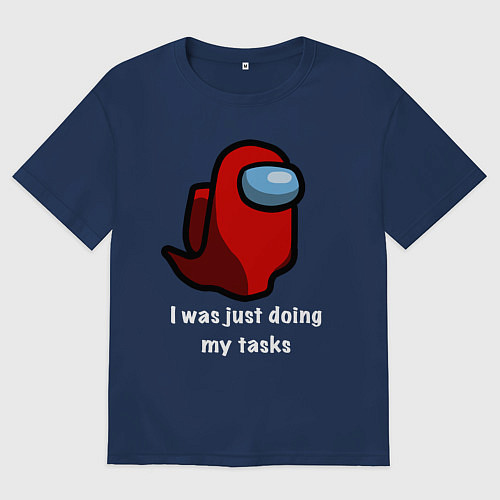 Женская футболка оверсайз Among Us / Тёмно-синий – фото 1