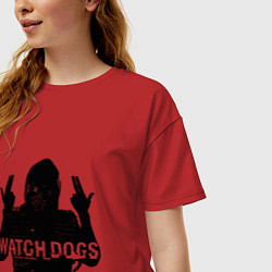 Футболка оверсайз женская Watch dogs 2 Z, цвет: красный — фото 2