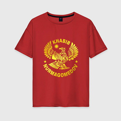Женская футболка оверсайз KHABIB NURMAGOMEDOV / Красный – фото 1