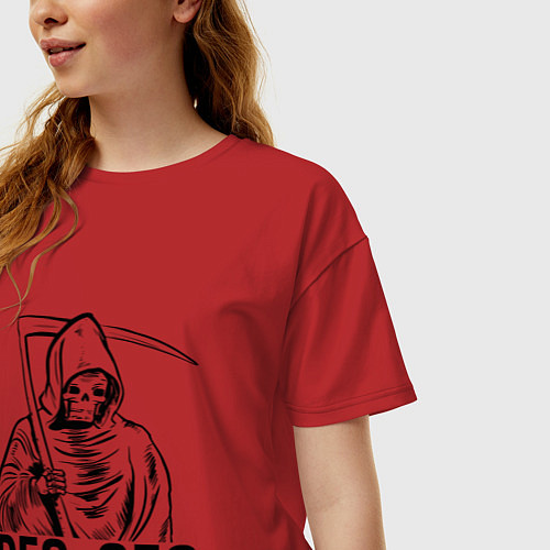 Женская футболка оверсайз Watch dogs Des Sec Z / Красный – фото 3