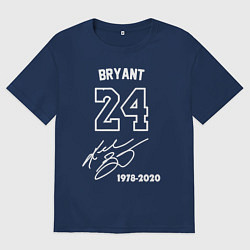 Футболка оверсайз женская КОБИ БРАЙАНТ АВТОГРАФ, цвет: тёмно-синий