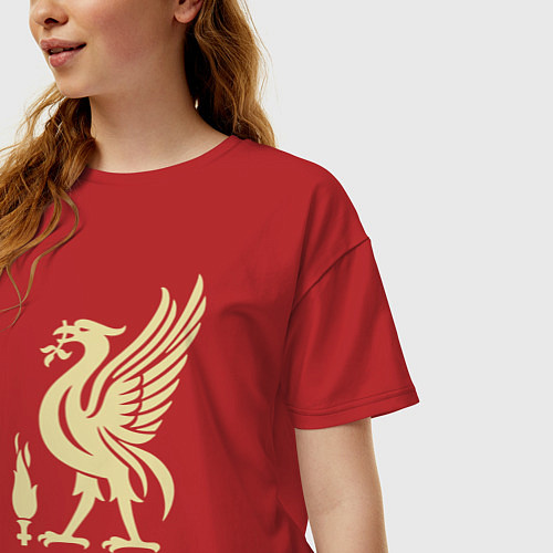 Женская футболка оверсайз Liverpool FC / Красный – фото 3