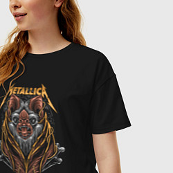 Футболка оверсайз женская Metallica - летучая мышь, цвет: черный — фото 2