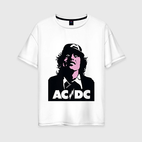 Женская футболка оверсайз ACDC / Белый – фото 1