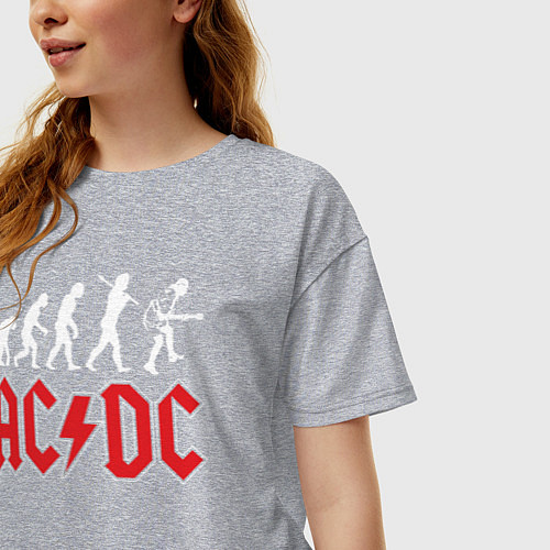 Женская футболка оверсайз ACDC / Меланж – фото 3