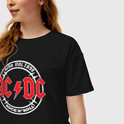 Футболка оверсайз женская ACDC, цвет: черный — фото 2