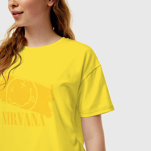 Женская футболка оверсайз Nirvana / Желтый – фото 3