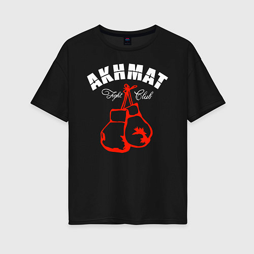 Женская футболка оверсайз Akhmat Fight Club / Черный – фото 1