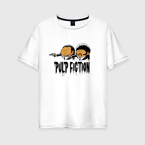 Женская футболка оверсайз Pulp fiction / Белый – фото 1