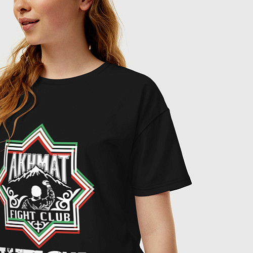 Женская футболка оверсайз Akhmat Fight Club / Черный – фото 3