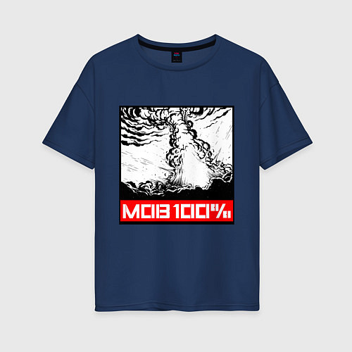 Женская футболка оверсайз Mob 100% Z / Тёмно-синий – фото 1