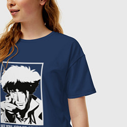 Футболка оверсайз женская Увидимся, космический ковбой, цвет: тёмно-синий — фото 2