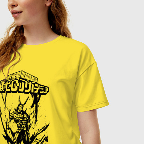Женская футболка оверсайз Моя геройская академия / Желтый – фото 3