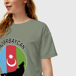 Футболка оверсайз женская Азербайджан, цвет: авокадо — фото 2