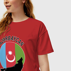 Футболка оверсайз женская Азербайджан, цвет: красный — фото 2