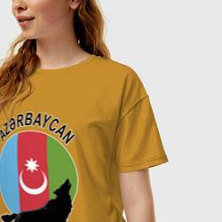 Футболка оверсайз женская Азербайджан, цвет: горчичный — фото 2
