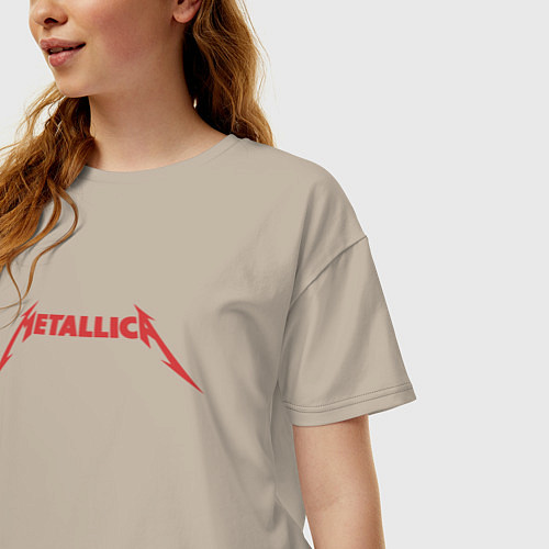 Женская футболка оверсайз And Justice For All Metallica / Миндальный – фото 3