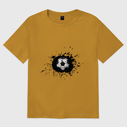 Футболка оверсайз женская Soccer Ball, цвет: горчичный