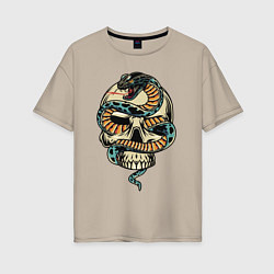 Женская футболка оверсайз Snake&Skull