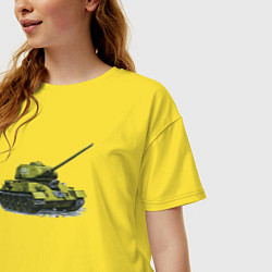 Футболка оверсайз женская Т-34, цвет: желтый — фото 2