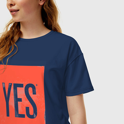 Женская футболка оверсайз Yes-No / Тёмно-синий – фото 3