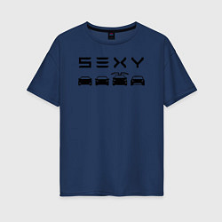 Женская футболка оверсайз Tesla sexy