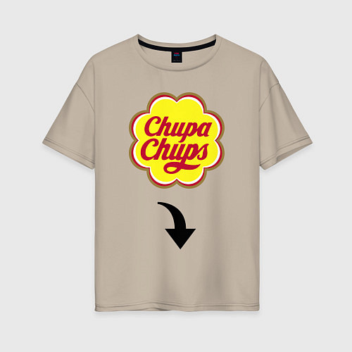 Женская футболка оверсайз CHUPA CHUPS / Миндальный – фото 1