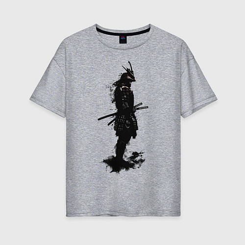 Женская футболка оверсайз Теневой самурай / Меланж – фото 1