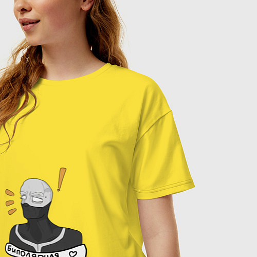 Женская футболка оверсайз Твайс БНХА / Желтый – фото 3