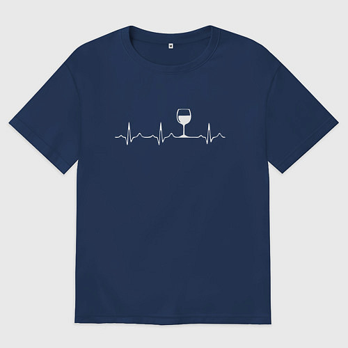 Женская футболка оверсайз Винный пульс / Тёмно-синий – фото 1