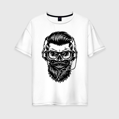 Женская футболка оверсайз Hipster / Белый – фото 1